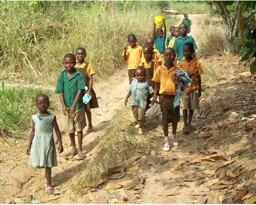 Kids in Ghana on the way to school!