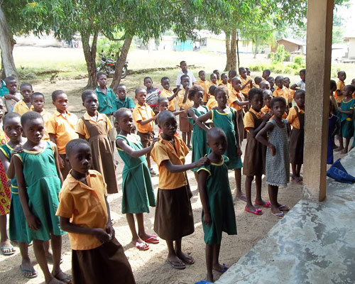 Lining up for Class in Ghana...