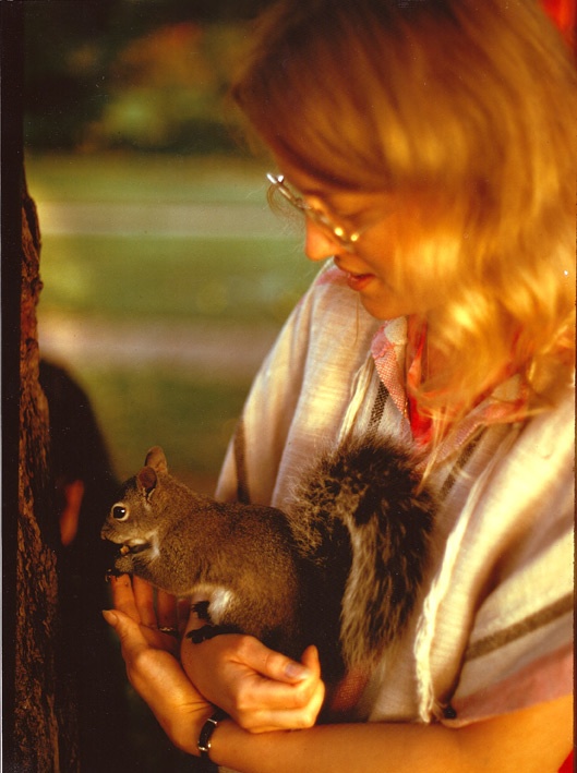 Roscoe the squirrell raised by Ruth Elliott