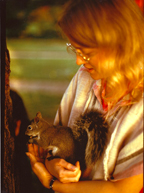 Ruth with Roscoe the Squirrel